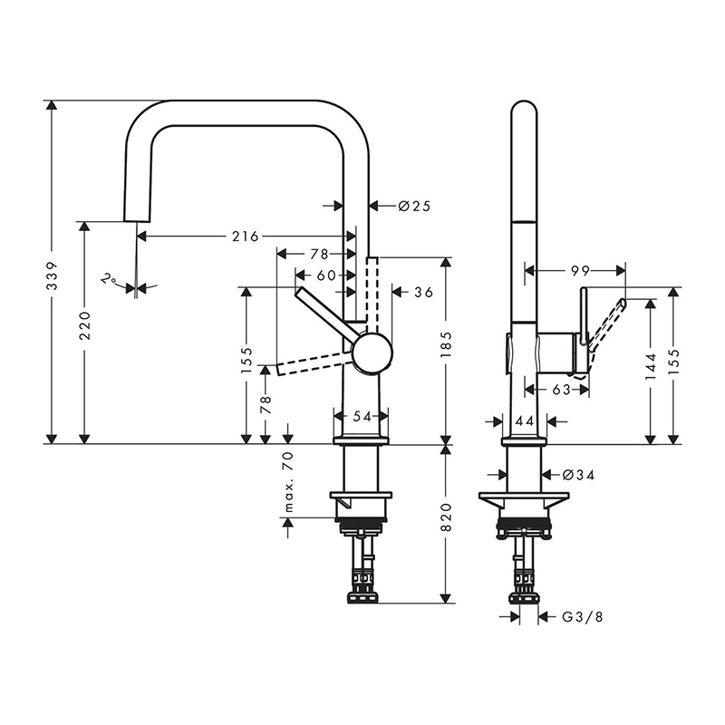 Смеситель для кухни Talis M54 KMU220 черный матовый Hansgrohe (72806670) Смеситель для кухни Talis M54 KMU220 черный матовый Hansgrohe (72806670)