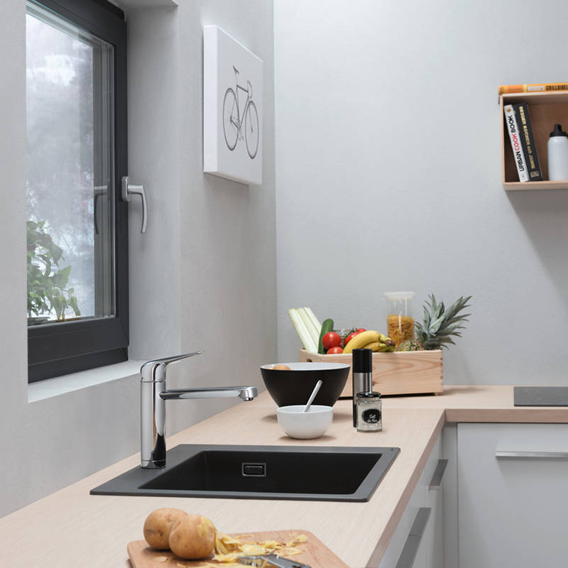 Мойка кухонная гранит S51 без крыла накладная, серый бетон Hansgrohe (43312380)