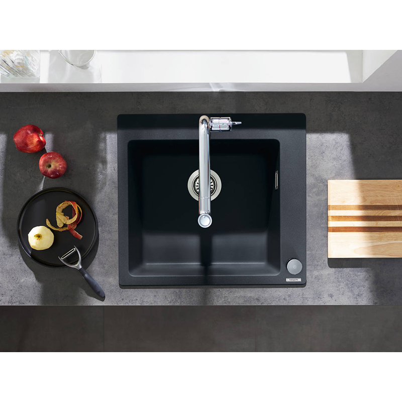 Мийка кухонна граніт S51 без крила накладна, чорний графіт Hansgrohe (43312170) Мийка кухонна граніт S51 без крила накладна, чорний графіт Hansgrohe (43312170)