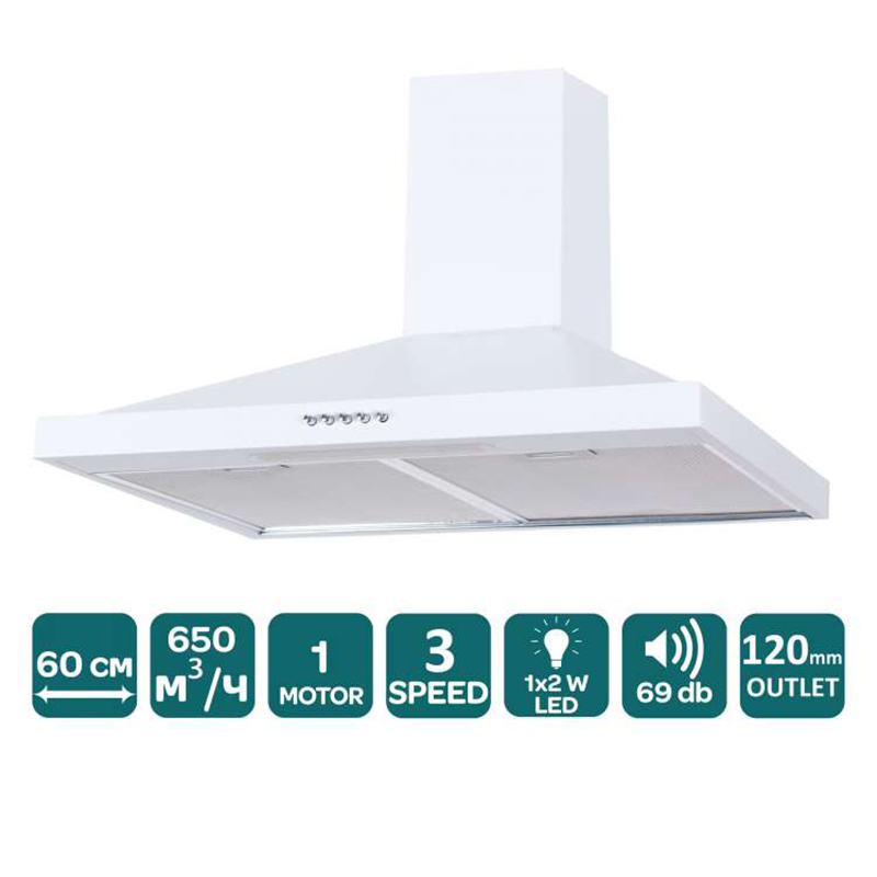 Пристінна витяжка LIDO 60 WH (650) VENTOLUX Пристінна витяжка LIDO 60 WH (650) VENTOLUX