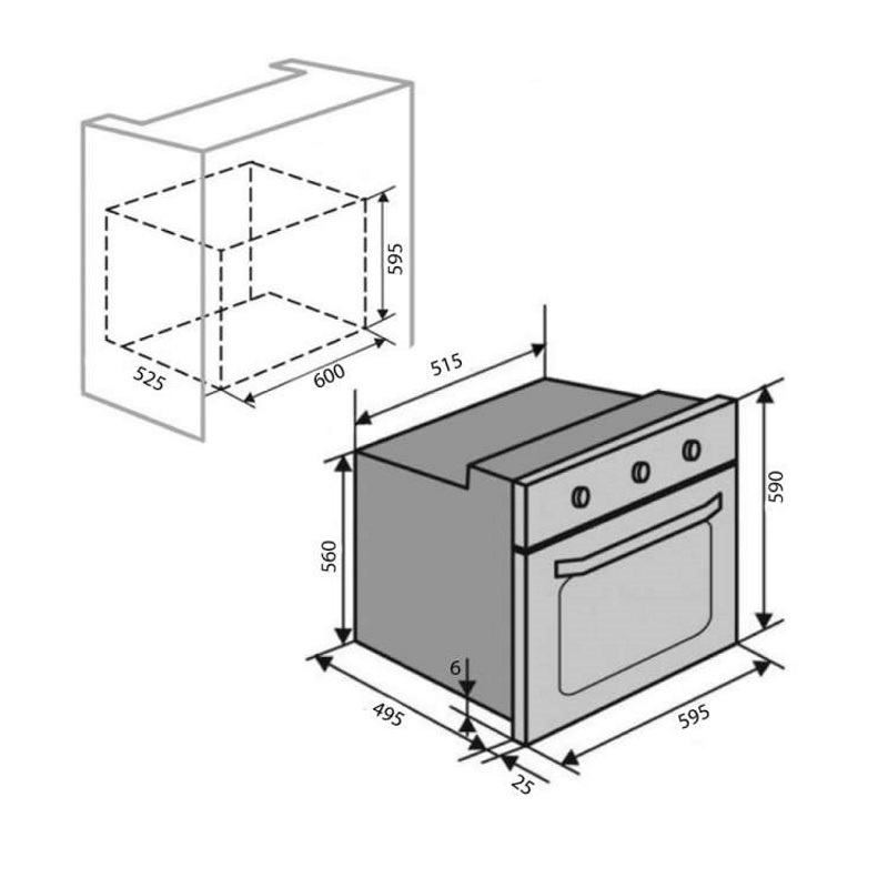 Духова шафа електрична EO60MT-6K X VENTOLUX