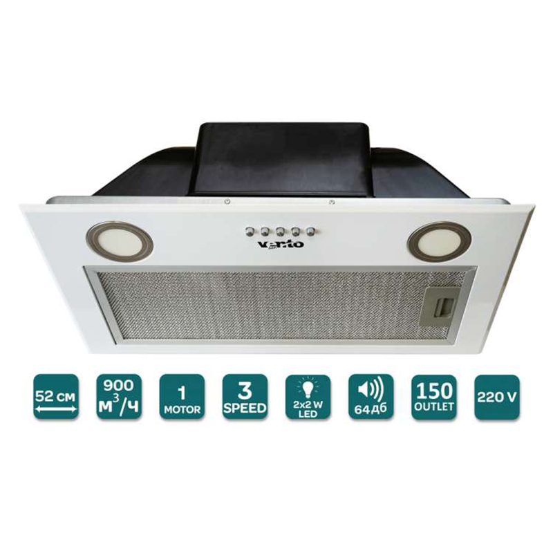 Вбудована витяжка PUNTO 52 WH (900) PB PC VENTOLUX