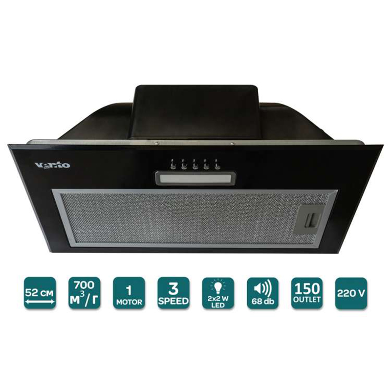 Вбудована витяжка PUNTO 52 BK (700) PB PC VENTOLUX Вбудована витяжка PUNTO 52 BK (700) PB PC VENTOLUX