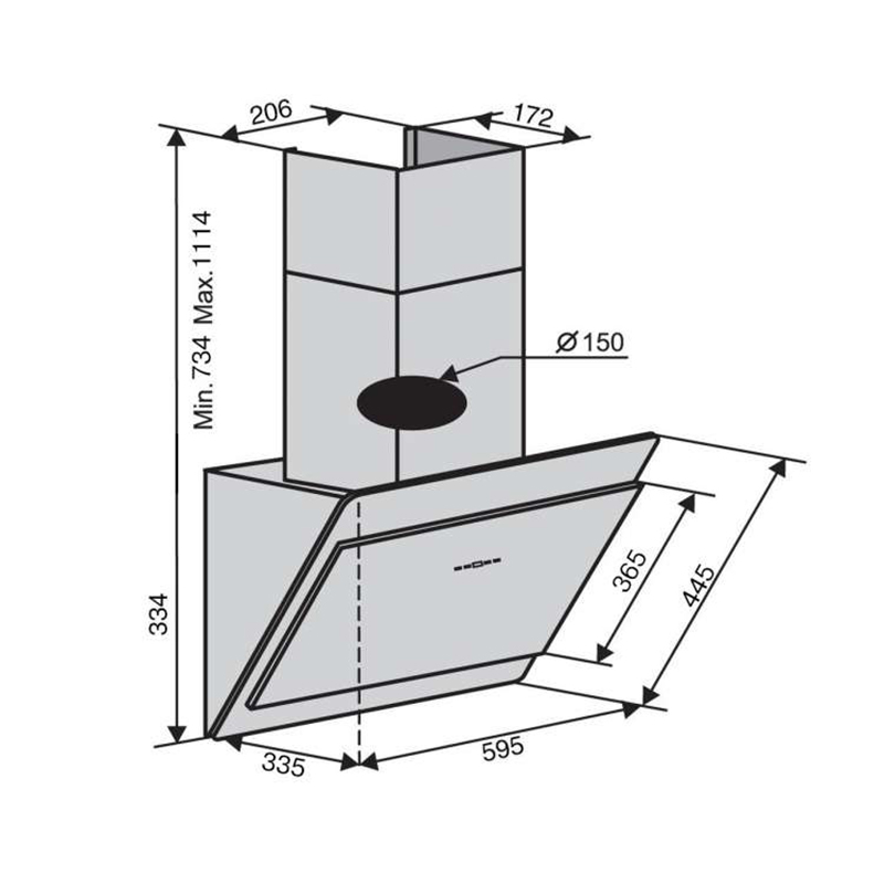 Пристінна витяжка TOSCANA 60 WH (1000) TRC MM VENTOLUX Пристінна витяжка TOSCANA 60 WH (1000) TRC MM VENTOLUX