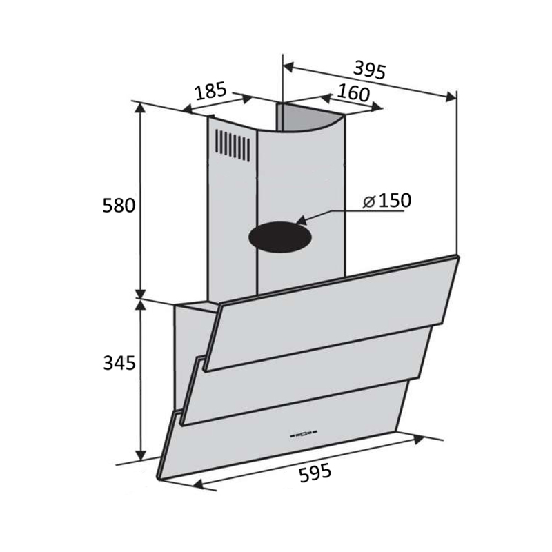 Пристінна витяжка WELLA 60 BK (700) PB VENTOLUX