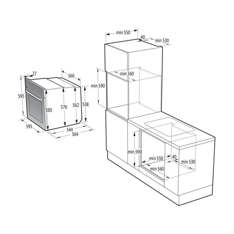 Духова шафа BPS6737E04DBG чорний Gorenje