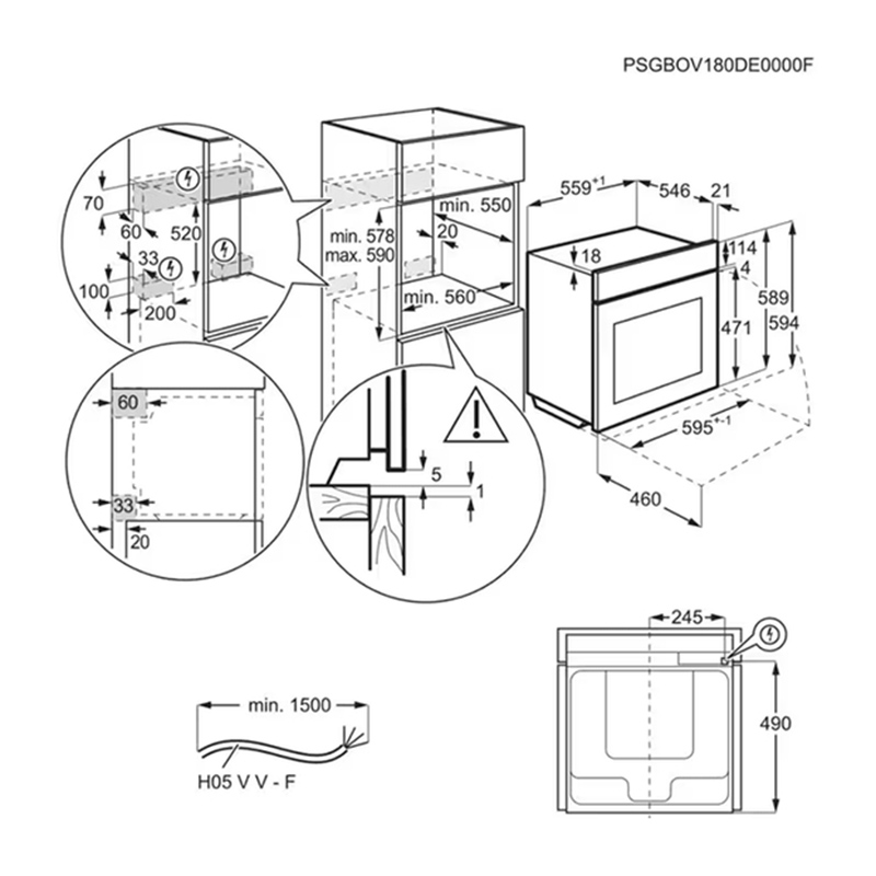 Духова шафа електрична EOB8S39WZ чорний Electrolux