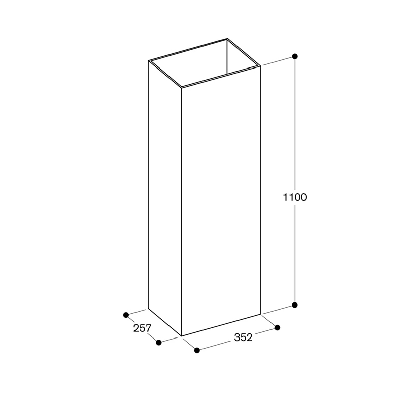 Подовження декоративного коробу 1100 мм AD200326 нерж. сталь GAGGENAU