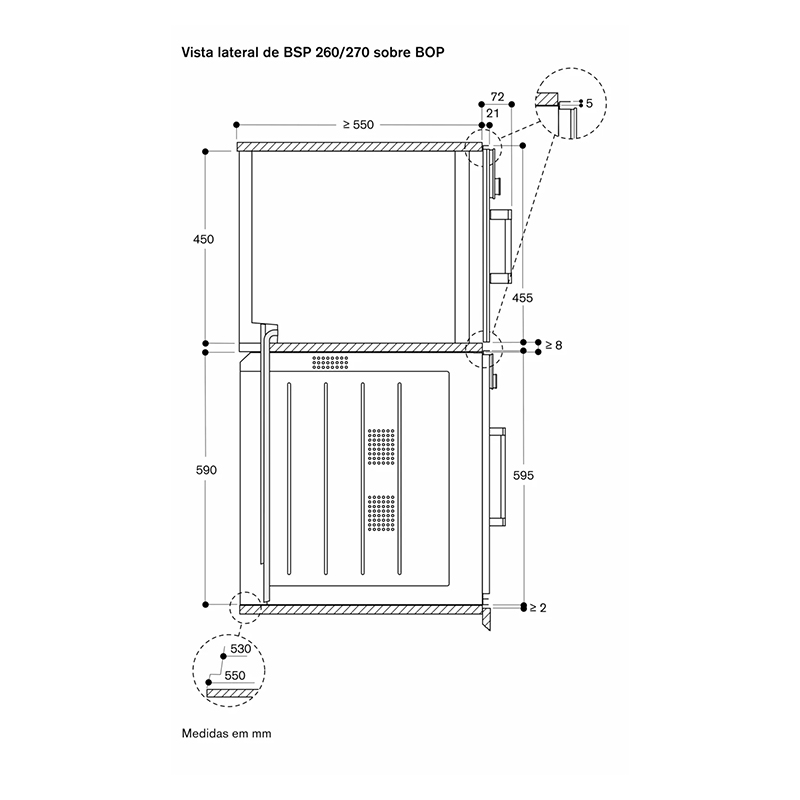 Компактна духова шафа-пароварка BSP260101 права антрацит GAGGENAU