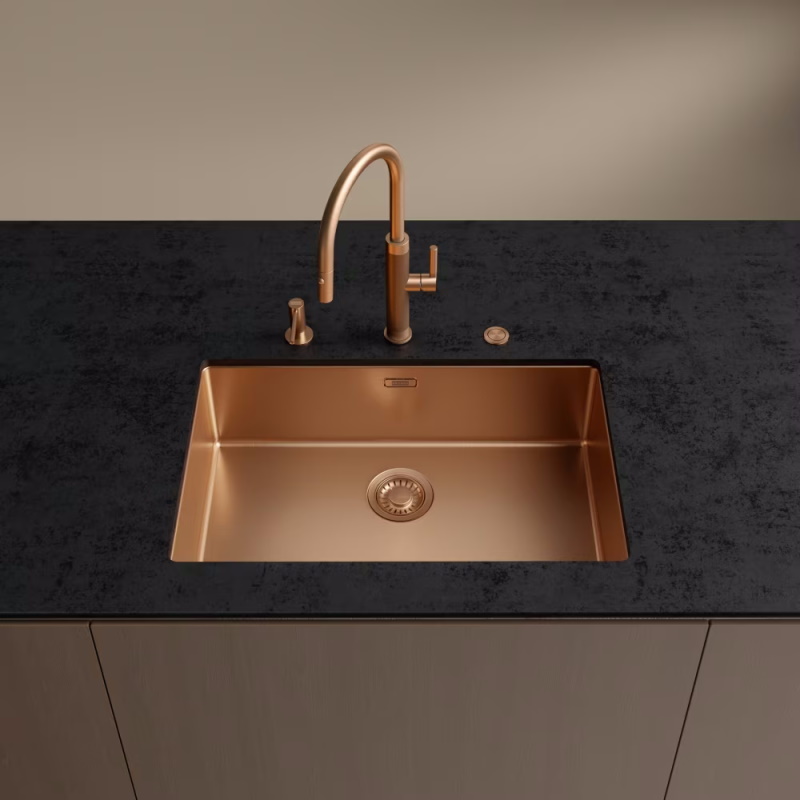 Змішувач Mythos Masterpiece Pull Out (ламінарний потік) і душем, PVD copper Franke (115.0711.557)