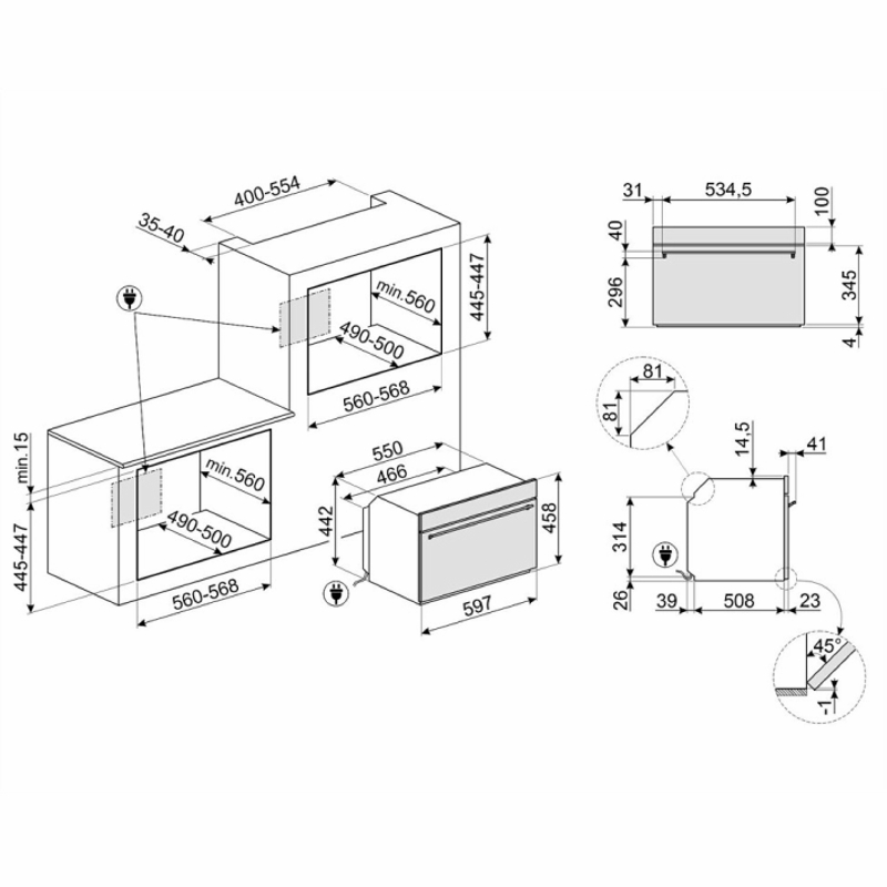 Духова шафа міктрохвилями SO4302M1X SMEG Духова шафа міктрохвилями SO4302M1X SMEG
