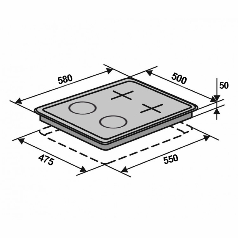 Комбінована варильна поверхня HG622 B9G CS (X) VENTOLUX Комбінована варильна поверхня HG622 B9G CS (X) VENTOLUX
