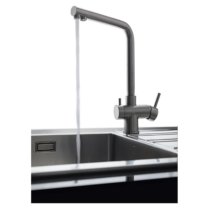 Змішувач 3в1 під фільтр Glass 1RUBMGL нерж. сталь Barazza