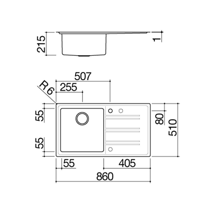 Мийка нерж. сталь EASY 86x51см 1LES91PD Barazza Мийка нерж. сталь EASY 86x51см 1LES91PD Barazza