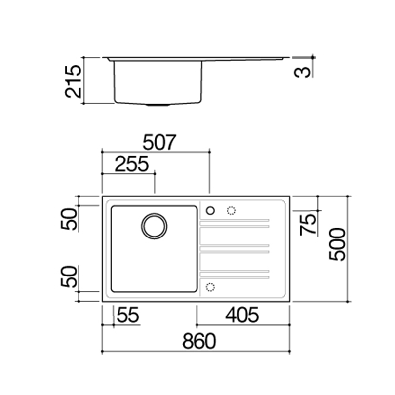 Мийка нерж. сталь EASY 86x50см 1LES91RD Barazza Мийка нерж. сталь EASY 86x50см 1LES91RD Barazza