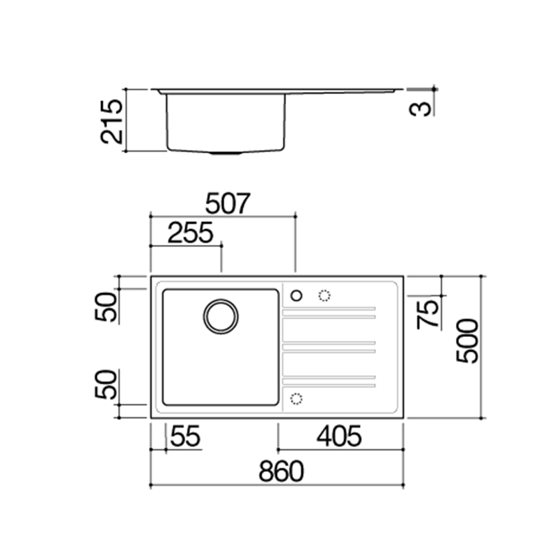Мийка нерж. сталь EASY 86x50см 1LES91RS Barazza Мийка нерж. сталь EASY 86x50см 1LES91RS Barazza