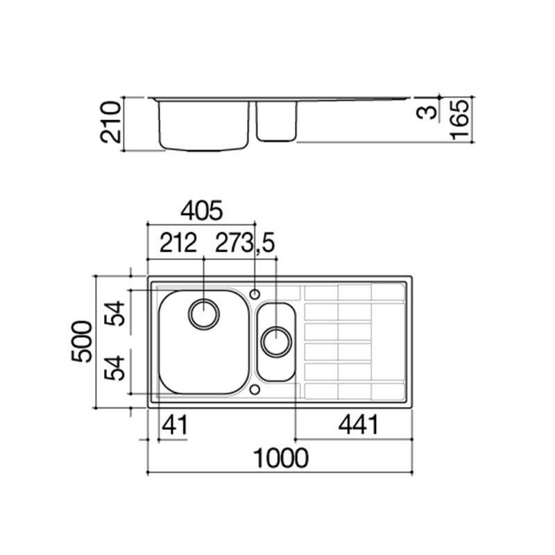 Мийка нерж. сталь B_LEVEL 1½ з чаші 100x50см 1LLV100/S Barazza
