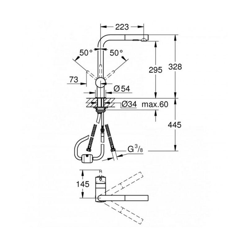 Змішувач Minta, матовий графіт Grohe (30274AL0)