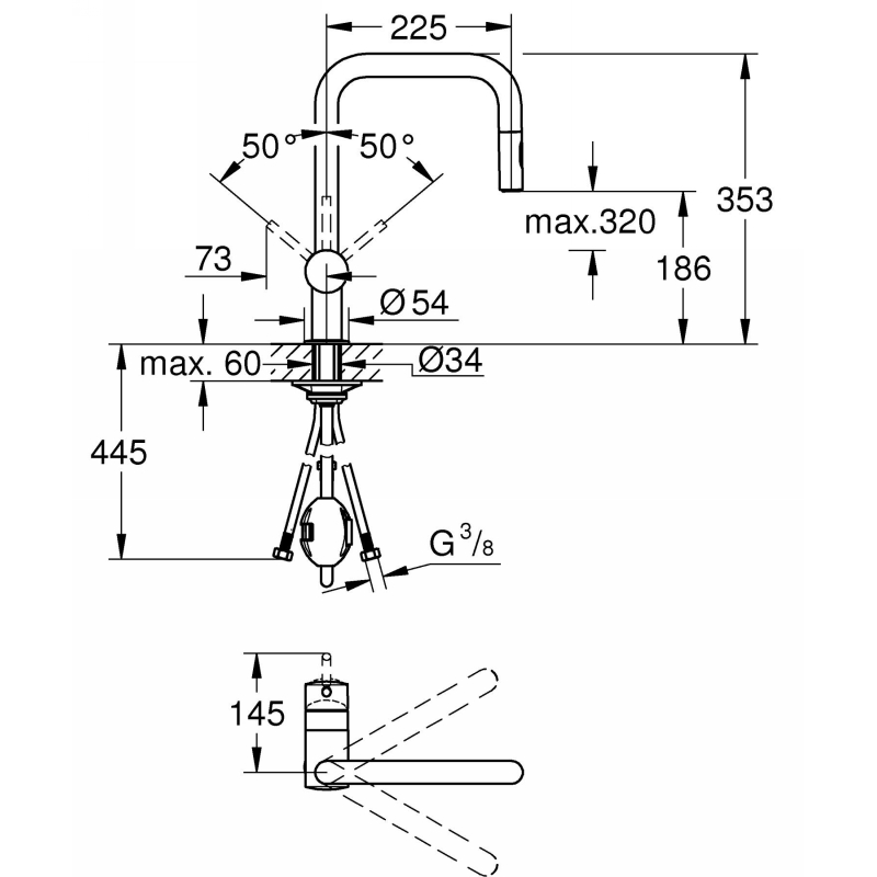 Змішувач Minta, матовий графіт Grohe (32322AL2)