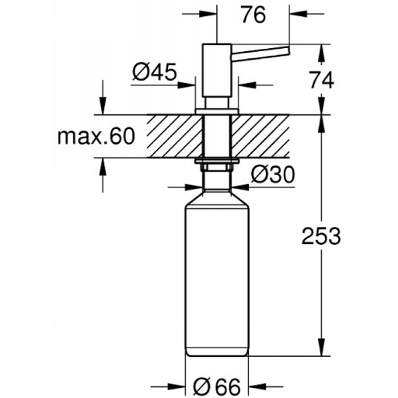 Дозатор Сosmopolitan, 500мл, графіт Grohe (40535A00) Дозатор Сosmopolitan, 500мл, графіт Grohe (40535A00)