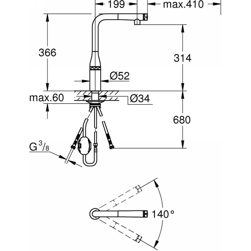 Змішувач Accent Smart Control, хром Grohe (30444000) Змішувач Accent Smart Control, хром Grohe (30444000)