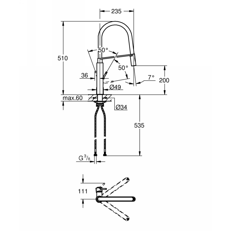 Змішувач Viamo, хром Grohe (30433000)