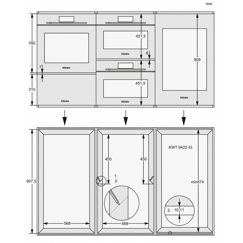 Вбудовуваний винний холодильник KWT 6422iG-1 obsw чорний обсидіан Miele