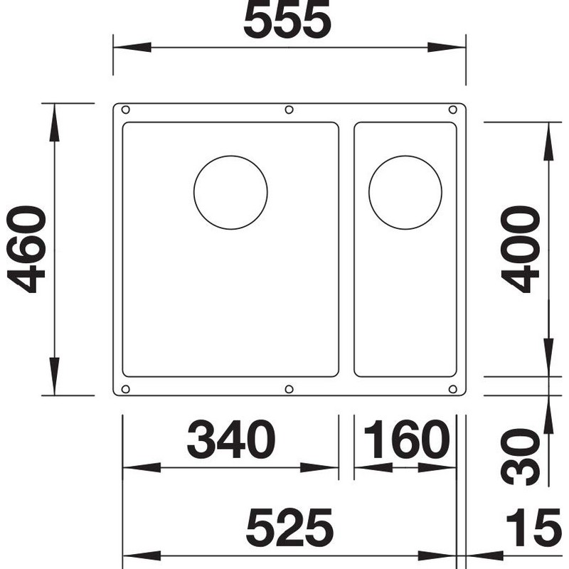 Мийка SUBLINE 340/160-U SILGRANIT (мпс) чорний BLANCO (527810)