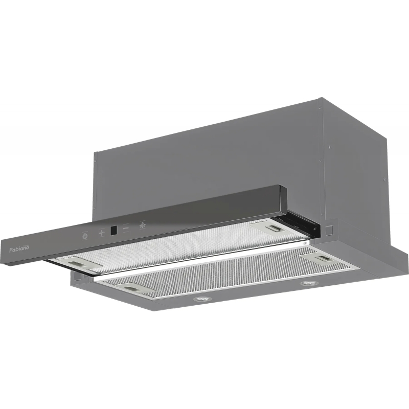 Витяжка телескопічна титаніум Smart 60 Lux Titanium Glass Fabiano Витяжка телескопічна титаніум Smart 60 Lux Titanium Glass Fabiano