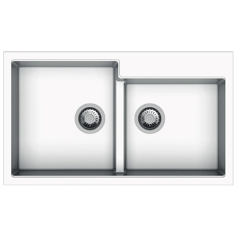 Мийка граніт Navio 86x50x20 Alpine White Fabiano Мийка граніт Navio 86x50x20 Alpine White Fabiano