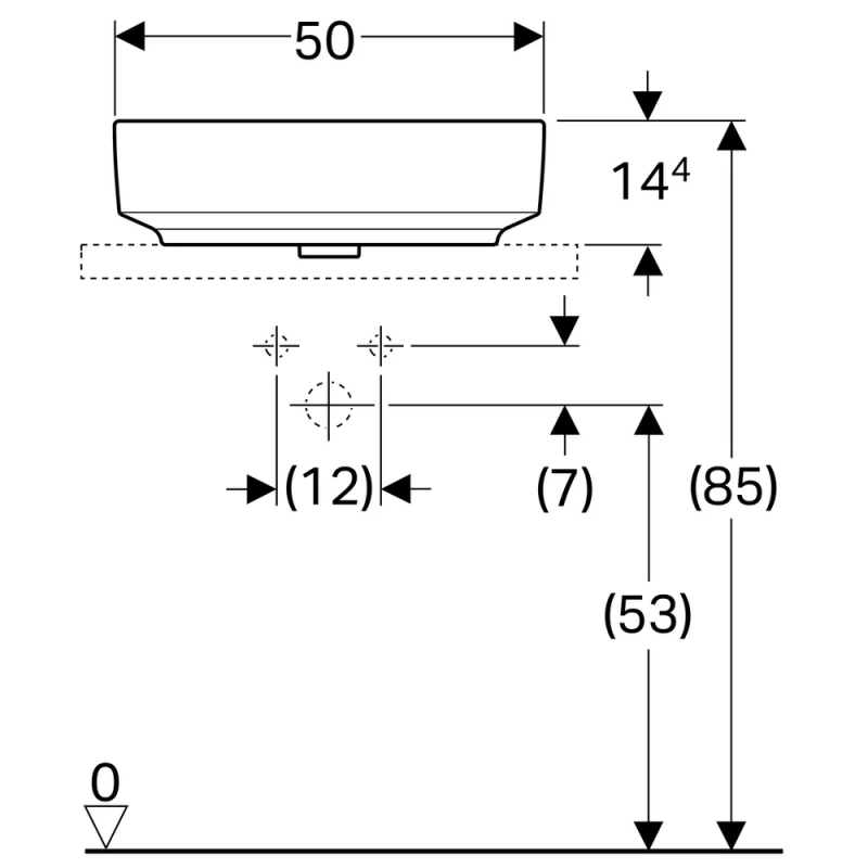 Умивальник на стільницю VariForm 50х40 см, Geberit {500.775.01.2)