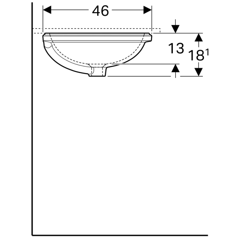 Умивальник вбудований VariForm 50х40 см, білий Geberit {500.753.01.2)