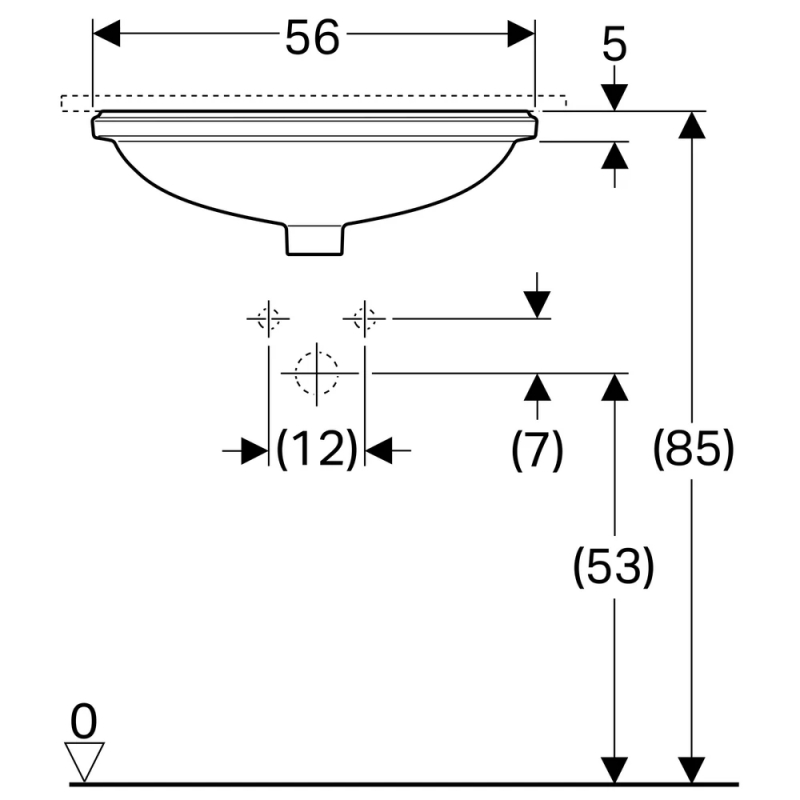 Умивальник вбудований VariForm 50х40 см, білий Geberit {500.753.01.2)