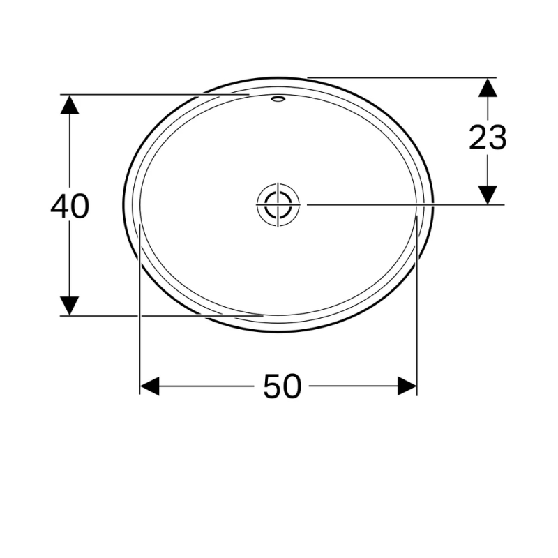 Умивальник вбудований VariForm 50х40 см, білий Geberit {500.753.01.2)