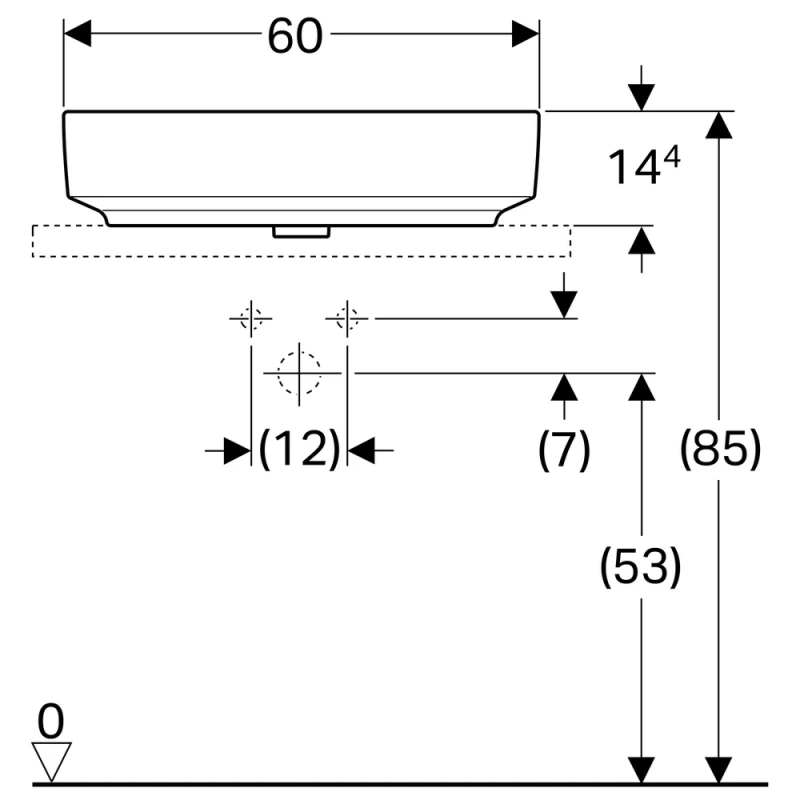 Умивальник на стільницю VariForm 60х45 см, білий Geberit {500.772.01.2)
