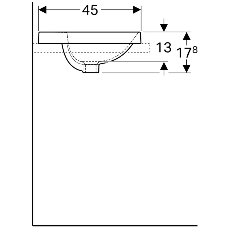 Умивальник накладний VariForm 55х45 см, білий Geberit {500.741.01.2)