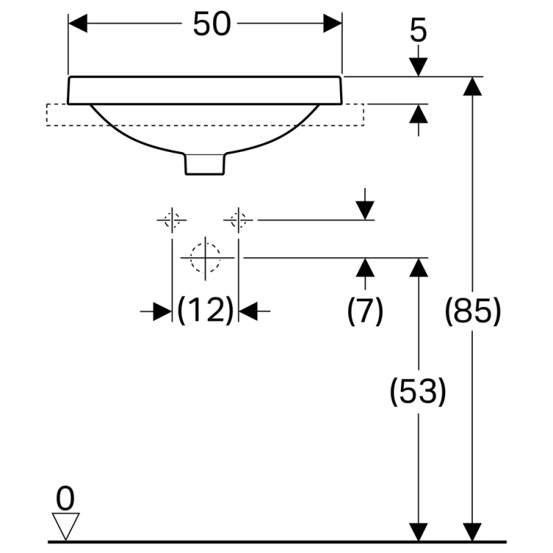 Умивальник накладний VariForm 50х45 см, білий Geberit {500.713.01.2)