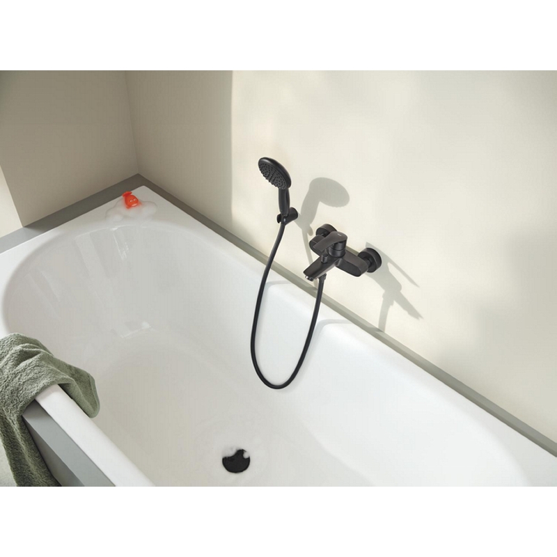Змішувач для ванни Eurosmart New, настінний монтаж, чорний матовий Grohe (333002433)