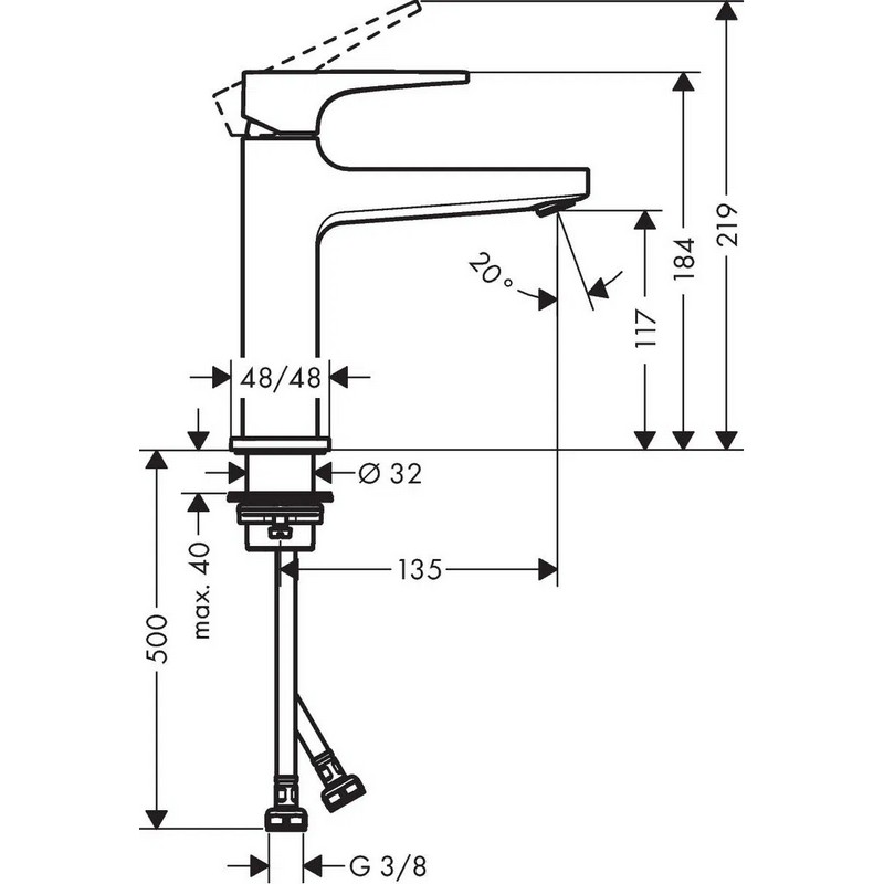 Змішувач для умивальника Metropol 110 Brushed Bronze Hansgrohe (32507140)