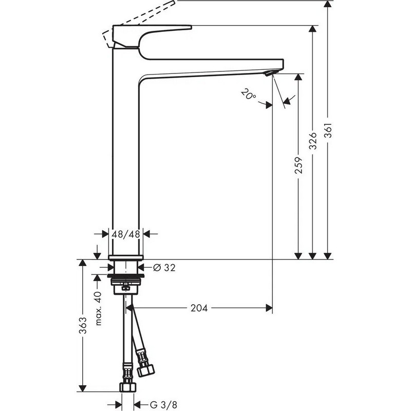 Змішувач для умивальника Metropol 260 Chrome Hansgrohe (74512000) Змішувач для умивальника Metropol 260 Chrome Hansgrohe (74512000)