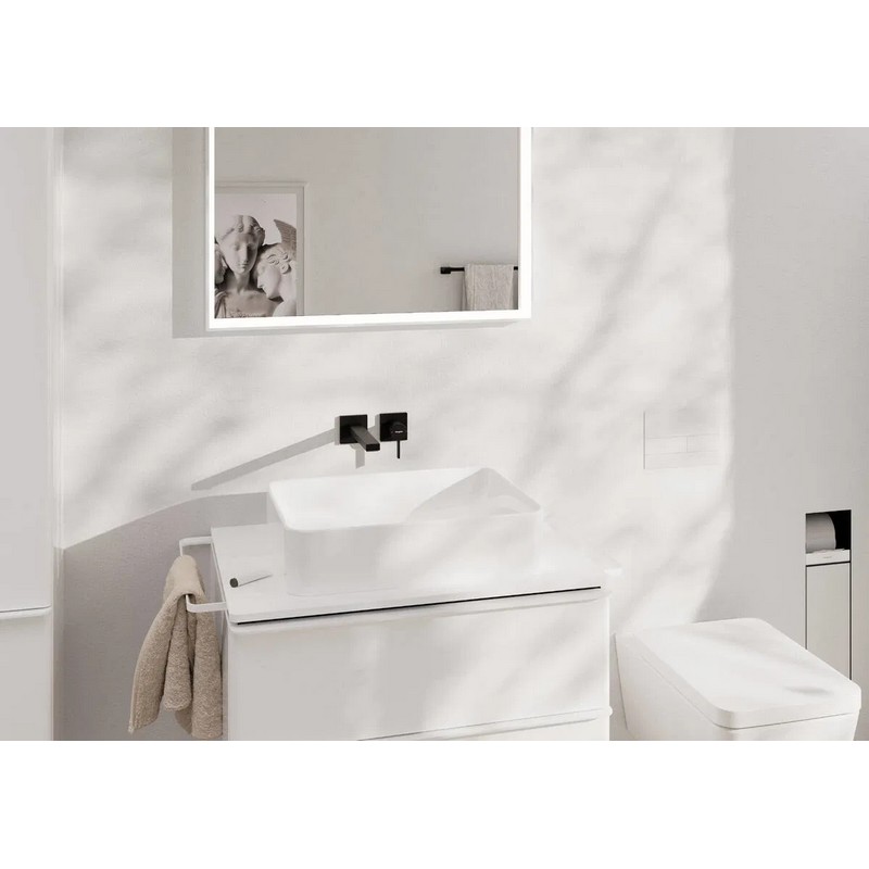 Змішувач Tecturis E 225 для умивальника зі стіни Matt Black Hansgrohe (73051670)