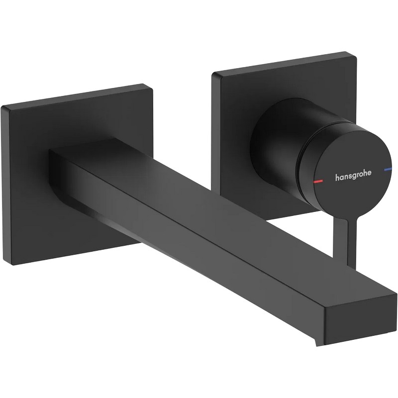 Змішувач Tecturis E 225 для умивальника зі стіни Matt Black Hansgrohe (73051670)
