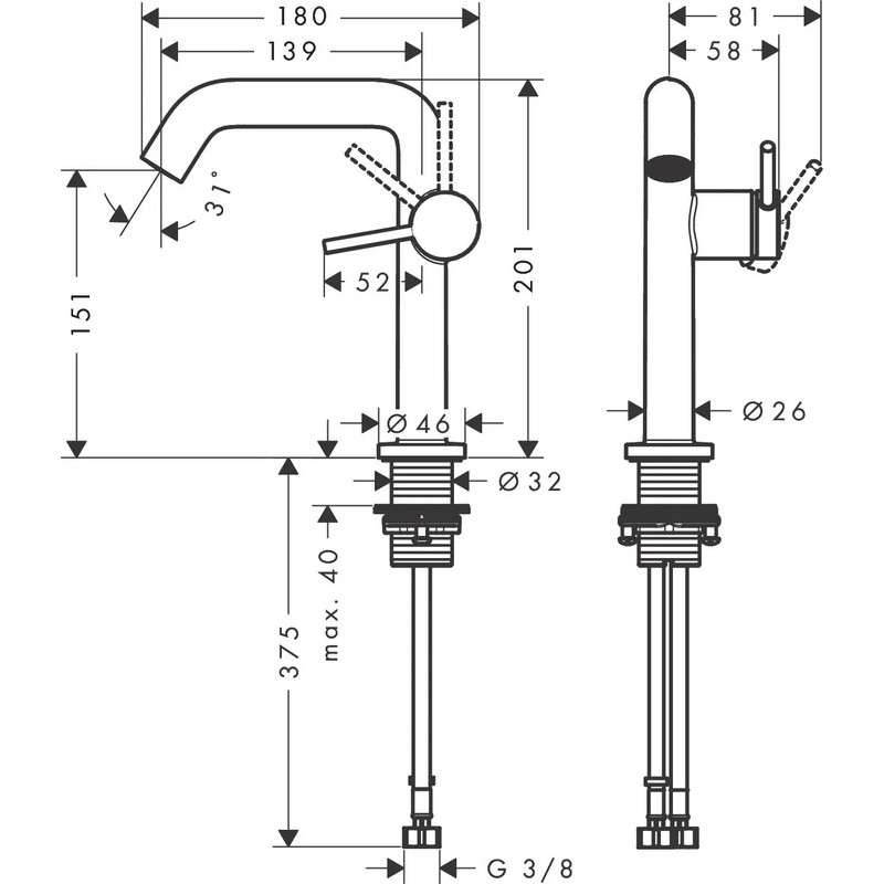 Змішувач Tecturis S 150 Fine CoolStart для умивальника без донного клапана Matt Black Hansgrohe (73341670) Змішувач Tecturis S 150 Fine CoolStart для умивальника без донного клапана Matt Black Hansgrohe (73341670)