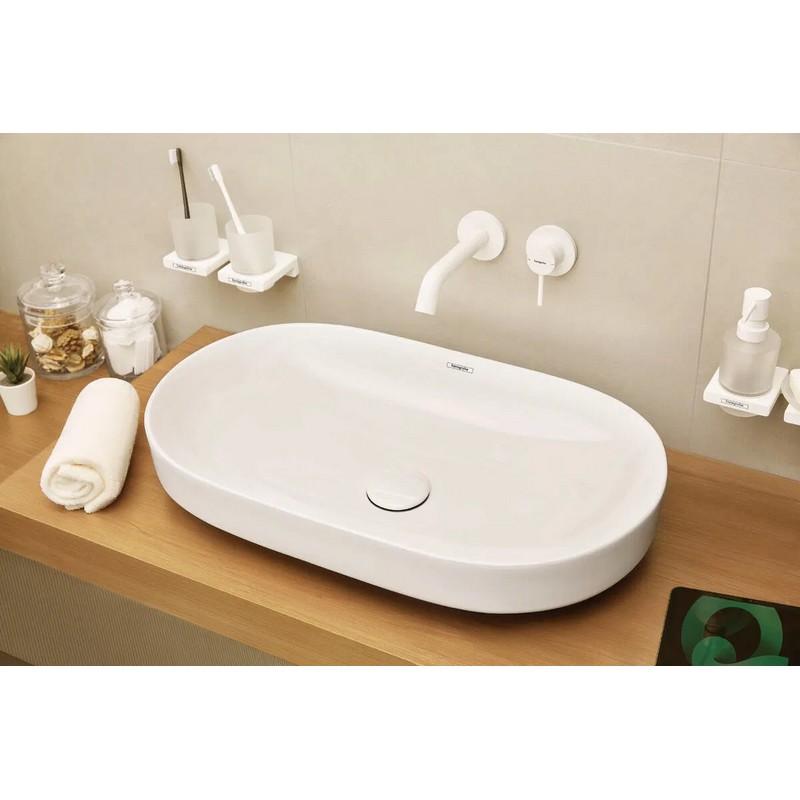 Змішувач Tecturis S 165 для умивальника зі стіни Matt White Hansgrohe (73350700)