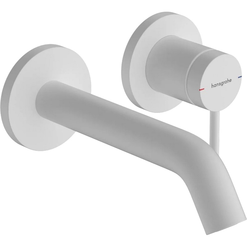 Змішувач Tecturis S 165 для умивальника зі стіни Matt White Hansgrohe (73350700)
