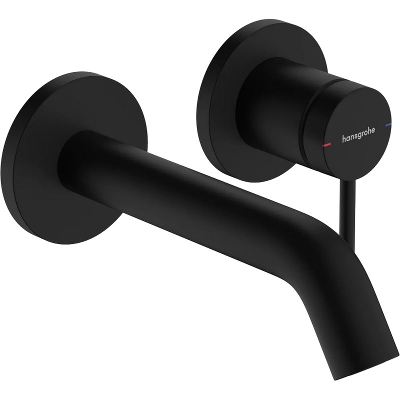 Змішувач Tecturis S 165 для умивальника зі стіни Matt Black Hansgrohe (73350670)