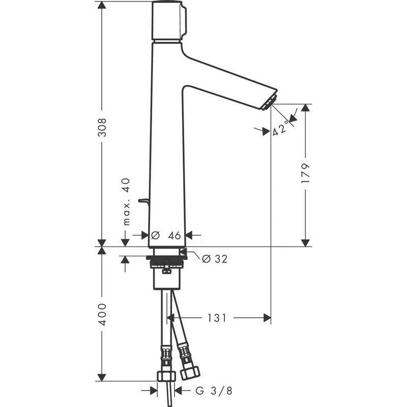 Змішувач для умивальника Talis Select S 190 з донним клапаном Chrome Hansgrohe (72044000)