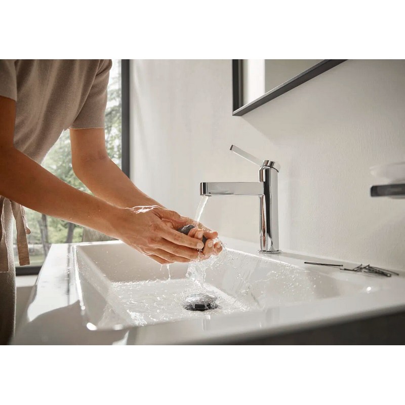 Змішувач для умивальника Finoris 100 з донним клапаном push-open Chrome Hansgrohe (76010000)