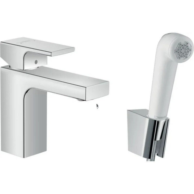 Змішувач для умивальника Vernis Shape 100 з гігієнічної лійкою Chrome Hansgrohe (71216000)