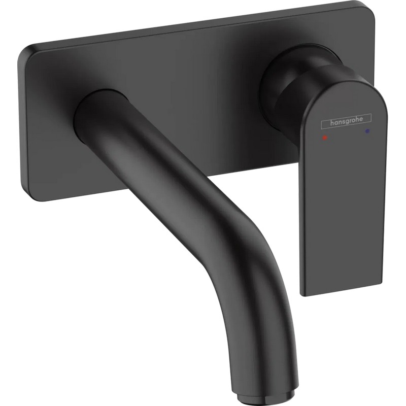 Змішувач для умивальника настінний Vernis Shape 205 мм Matt Black Hansgrohe (71578670)